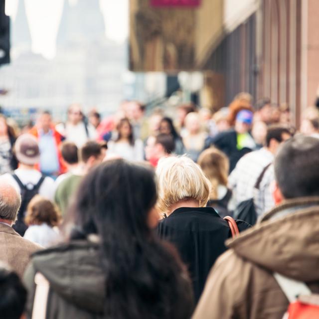 Crowded street in the UK