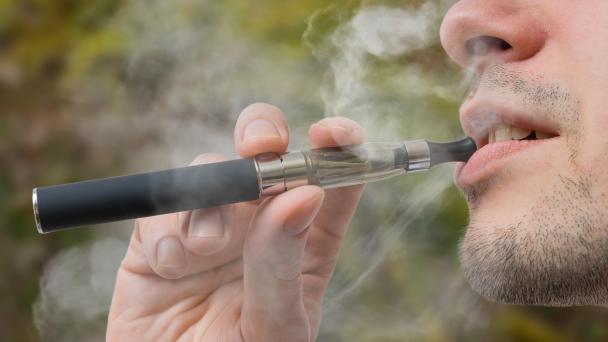 Man smoking an e-cigarette